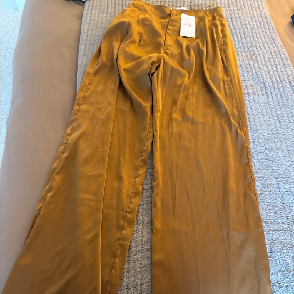 12th Tribe Gold Satin Trousers